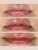 Lip close-ups showing glossy INIKA Organic Tinted Lip Serum shades Blush, Peony and Rosewood.