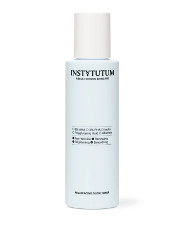 INSTYTUTUM Resurfacing Glow Toner bottle in light blue minimalist packaging