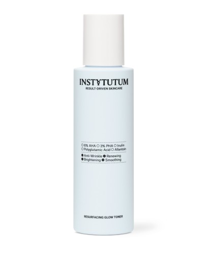 INSTYTUTUM Resurfacing Glow Toner bottle in light blue minimalist packaging