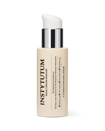 INSTYTUTUM X-Strength Retinol Serum bottle with pump and silver ring