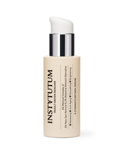 INSTYTUTUM X-Strength Retinol Serum bottle with pump and silver ring